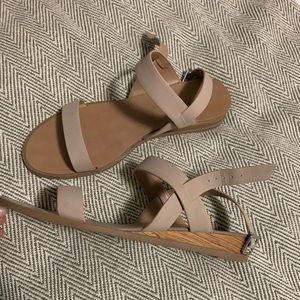 Beige heeled sandals